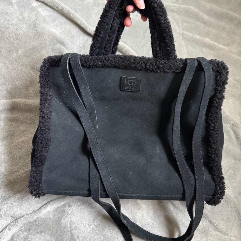 (SOLD) Telfar UGG Black Shearling Medium Shopping Bag - Picture 4 of 8